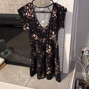 No Boundaries Black Floral Mini Dress